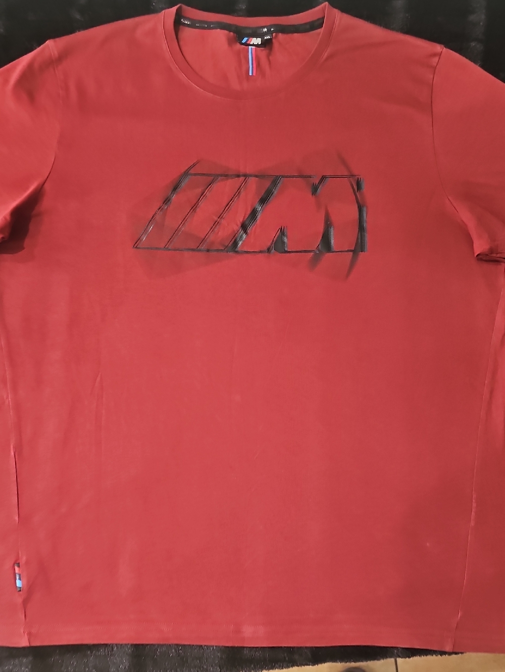 BMW Red Short-Sleeve Crew Neck T-Shirt with Subtle Black M Graphic
